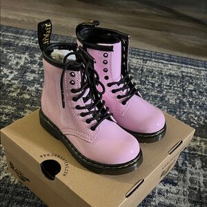 Dr. Martens Glossy Pink Ankle Boots